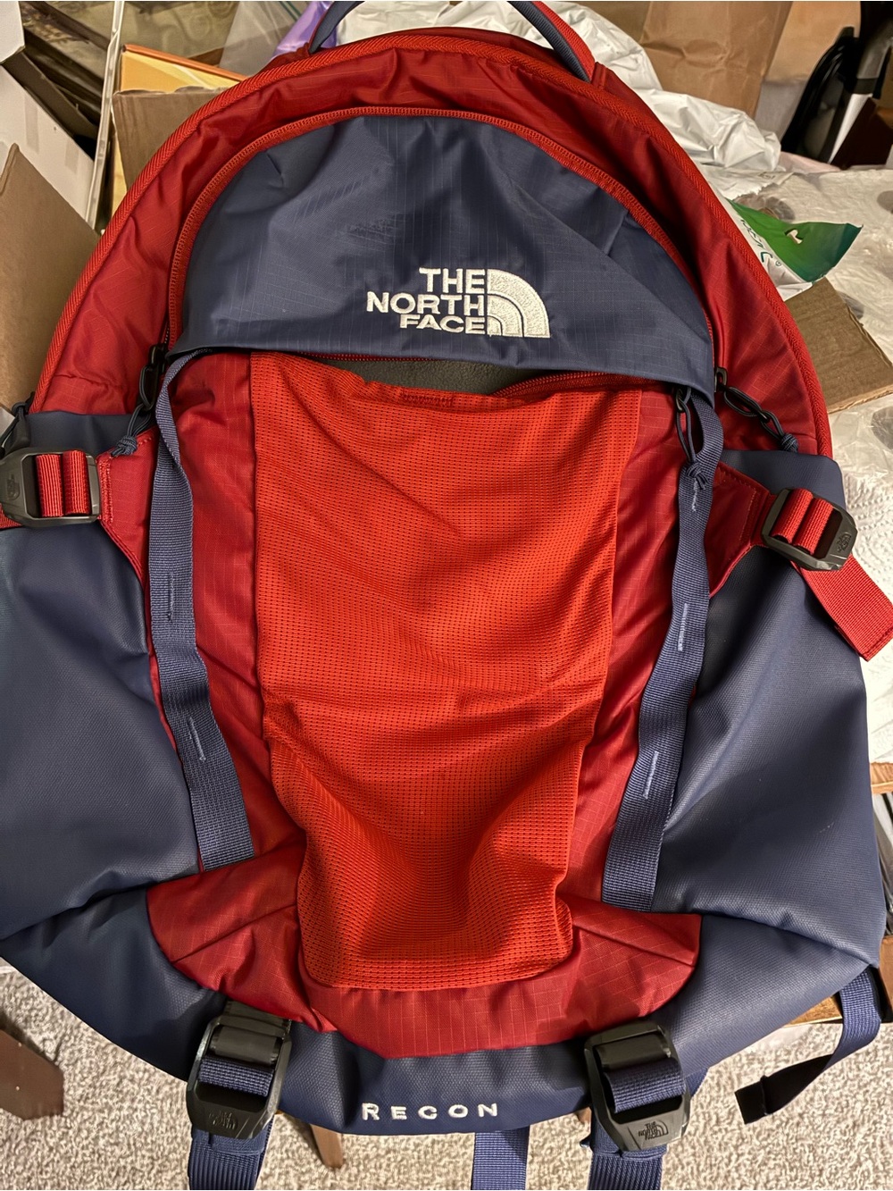 The North Face Recon Backpack - Red & Black like new